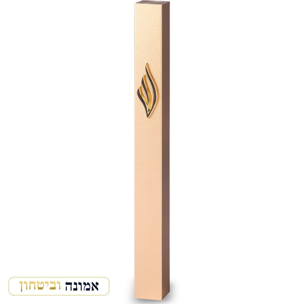 מזוזה אלומיניום סגירת גומי 12 ס"מ זהב — מבט ראשי