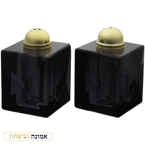 זוג מלחיות קריסטל שחור 7 ס"מ — מבט ראשי