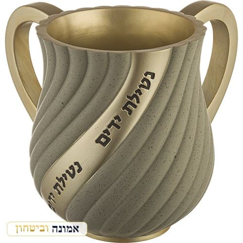 נטלה מהודרת מפולימר גוון אבן וזהב 14 ס"מ — עיצוב ספירלי — מבט ראשי