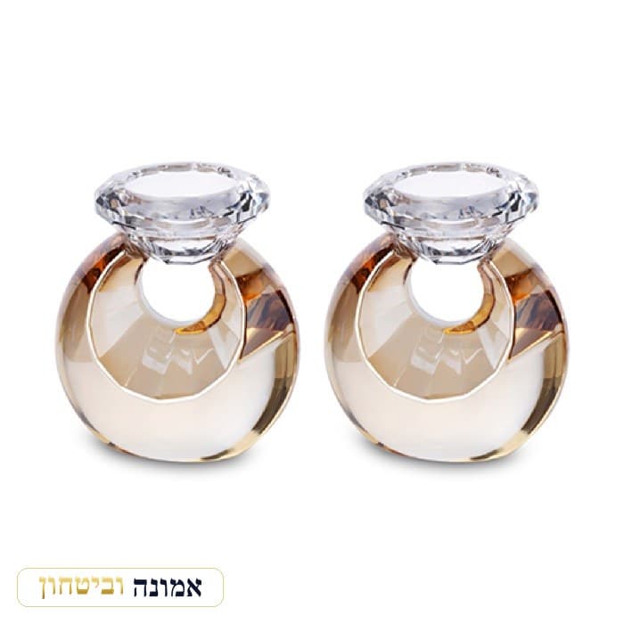 זוג פמוטי קריסטל מהודרים 10 ס"מ — מבט ראשי