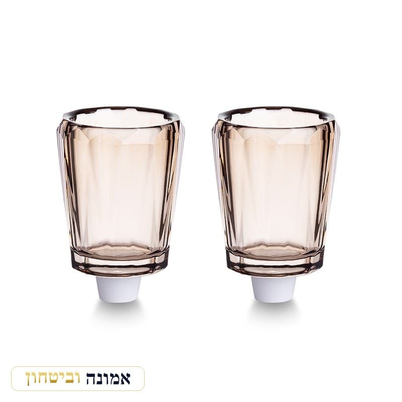 זוג כוסיות לשמן קריסטל רוז גולד 9x6 ס"מ — מבט ראשי