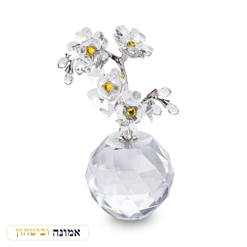 אגרטל קריסטל — זר פרחים כסוף 11 ס"מ — מבט ראשי