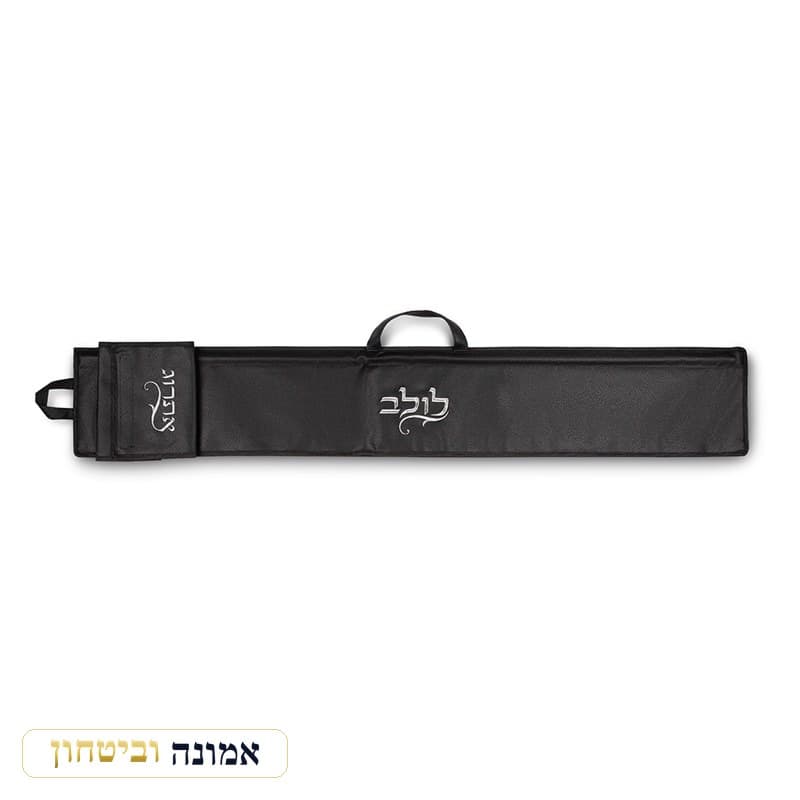 נרתיק מהודר ללולב ואתרוג דמוי עור שחור 116x19 ס"מ — מבט ראשי