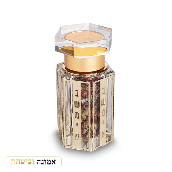 כלי לבשמים מקריסטל עם פלקטה 9 ס"מ עם פרחים — מבט ראשי