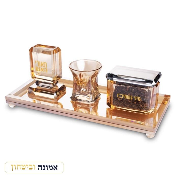 סט הבדלה מהודר מקריסטל 34x15 ס"מ — מבט ראשי