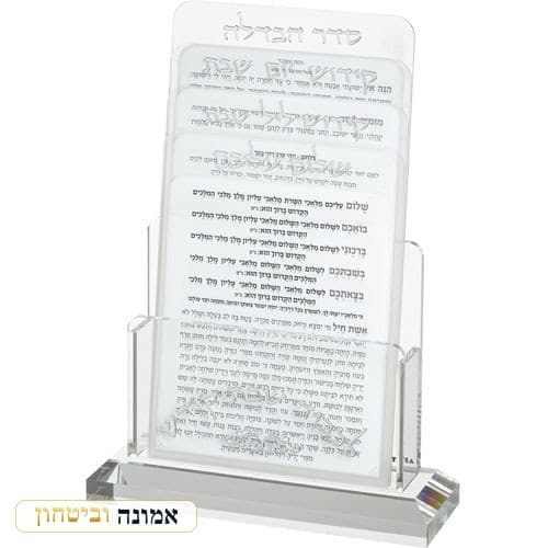 מעמד אקריליק לברכונים נוסח ספרדי 21X16 ס"מ עם 4 ברכות — דגם ב — מבט ראשי