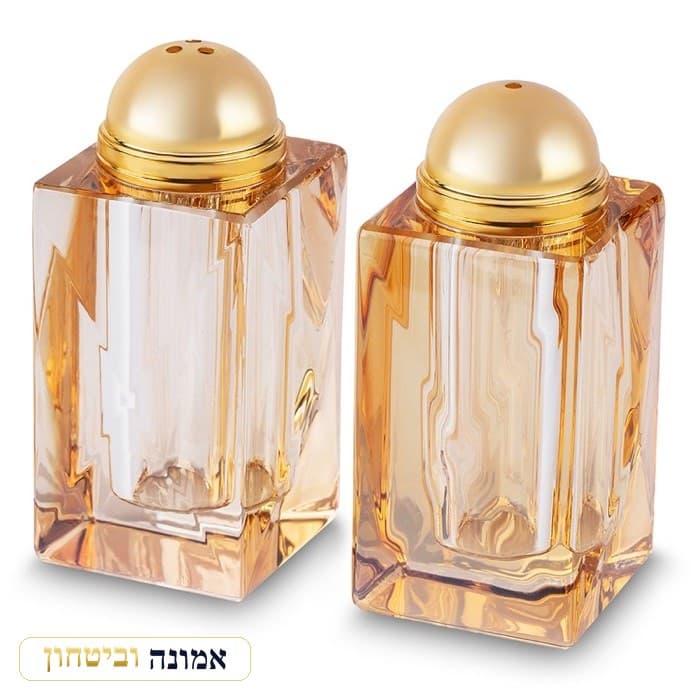 סט מלחיה קריסטל זהב 8x3.5 ס"מ — מבט ראשי