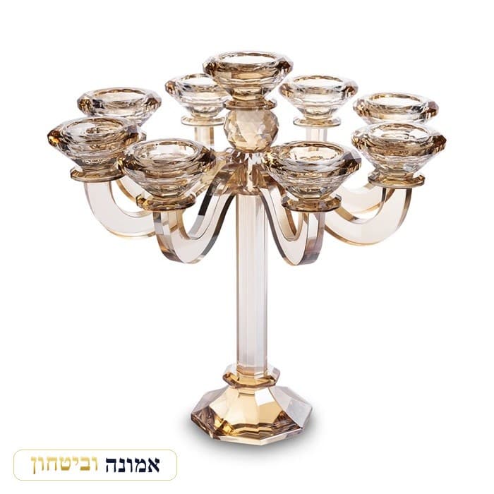 תשעיית פמוטי קריסטל מהודרים 24.5 ס"מ — מבט ראשי