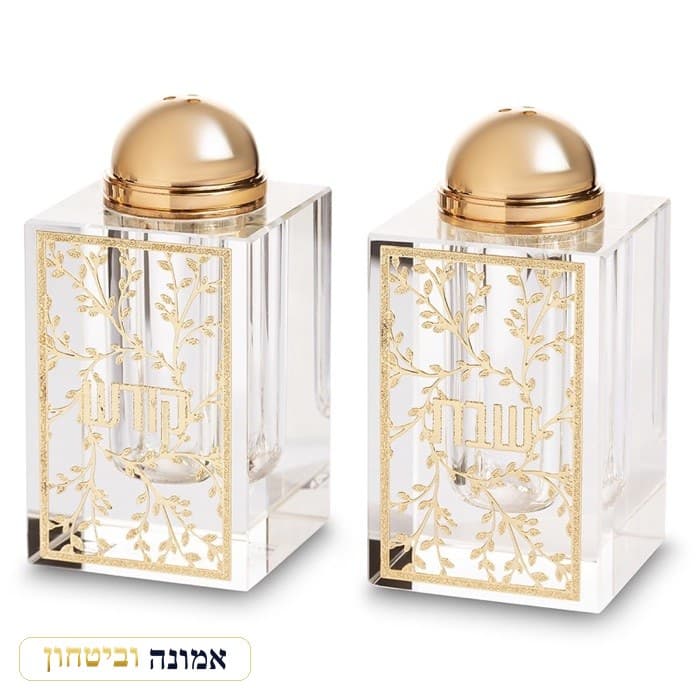 מלחיה קריסטל עם פלקטה "פרחים" 6x4 ס"מ — מבט ראשי