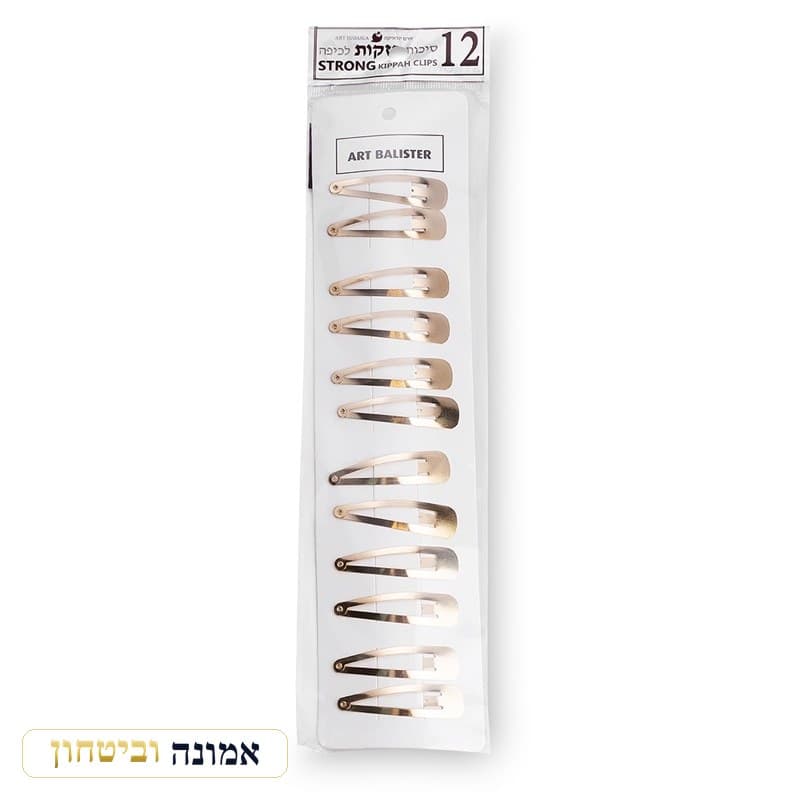 סיכות לכיפה צבע זהב בליסטר 12 יח׳ חזקות מאוד — מבט ראשי