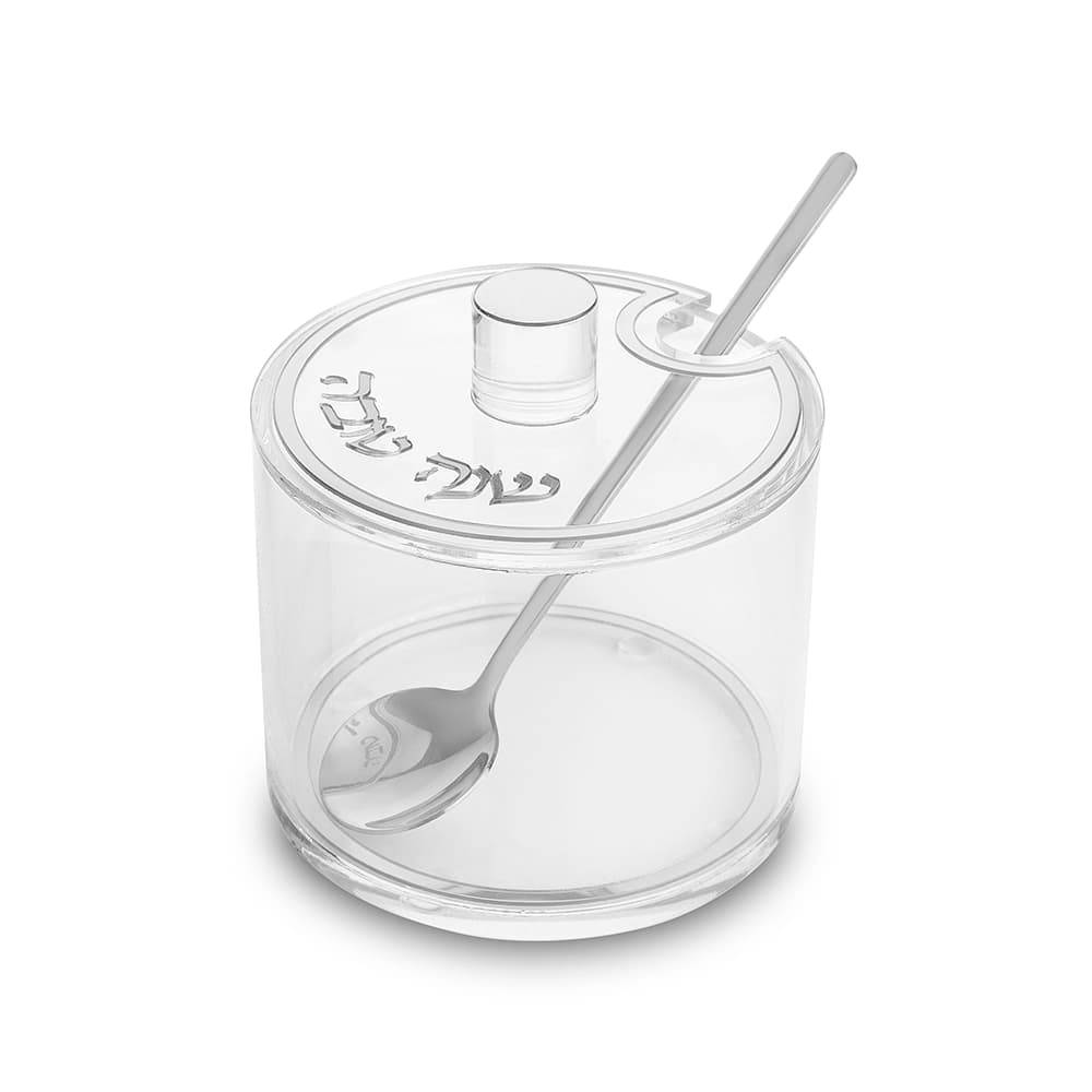 כלי לדבש אקריליק גימור כסף 9.5 ס"מ — מבט ראשי