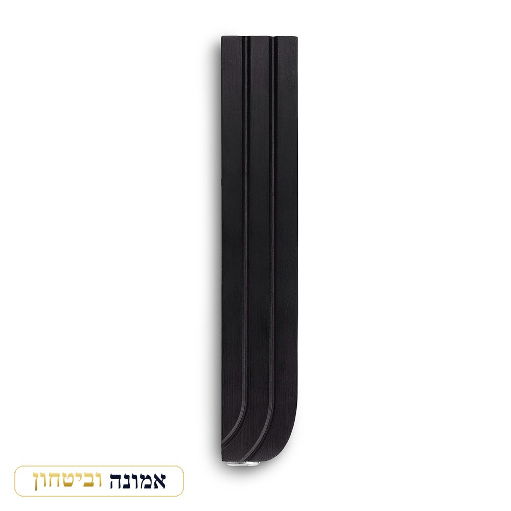 מזוזה אלומיניום 15 ס"מ שחור מט אות ש' חרוטה