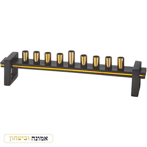חנוכייה אלומיניום לנרות מהודרת 27x5 ס"מ