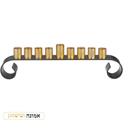 חנוכייה אלומיניום לשמן מהודרת 30x8 ס"מ